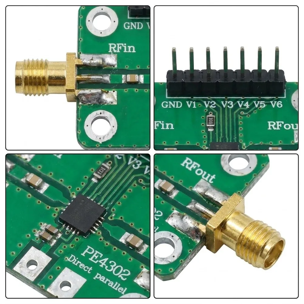 RF Digital Attenuator Module PE4302 6-Bit Control 0.5dB Step Size 0-31.5dB Range for Communication Testing and RF Design Work