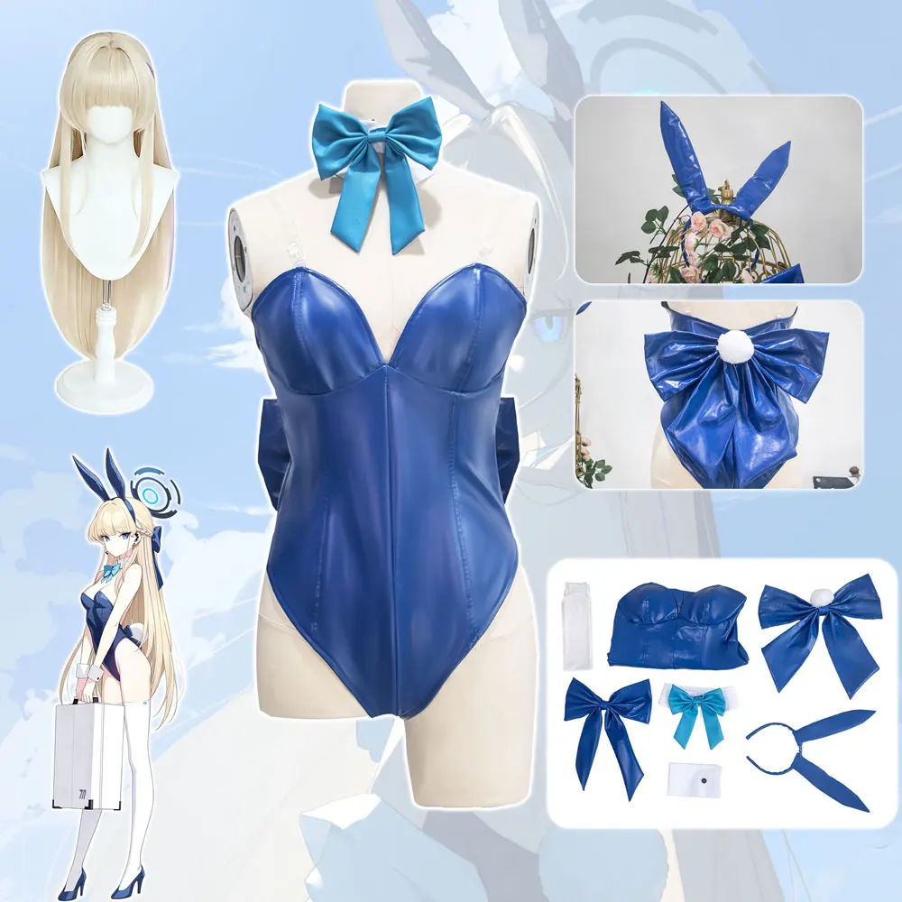 Costume de cosplay Bunny Girl Asuma Toki de Game Blue Archive, sexy et kawaii, pour femmes, idéal pour jeux de rôle, déguisements de fête d'Halloween.