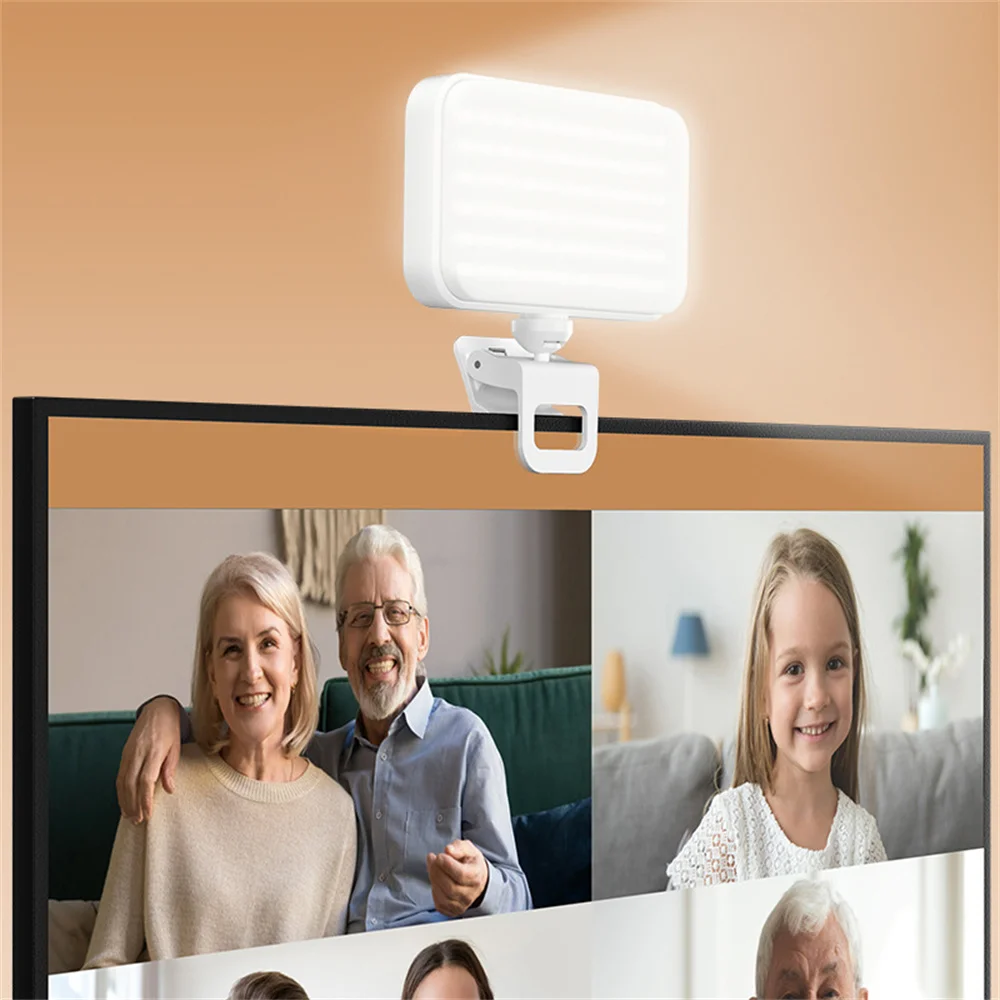 Luz LED con Clip para selfis y ordenador portátil, luces para teléfono, tableta, ordenador, fotografía, vídeo, maquillaje, Zoom, luz de Conferencia