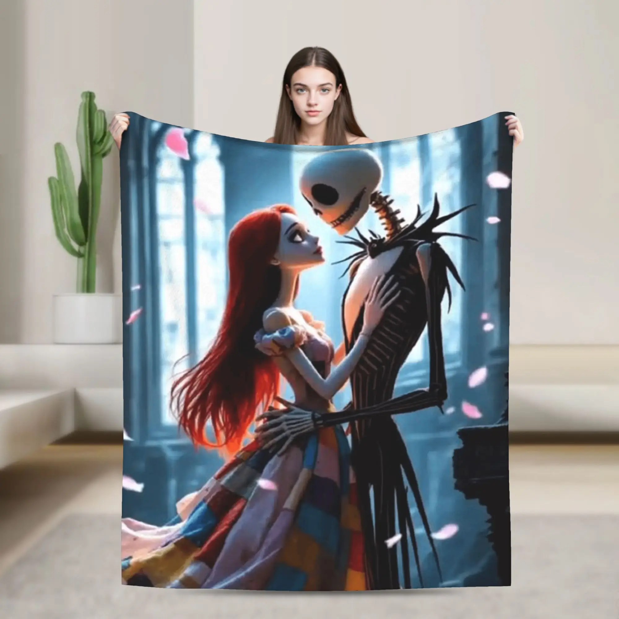 

Nightmare Before Christmas Jack Plush Blanket Girls Boys Flannel Throw Blanket For Couch Chair Warm Soft Bedspread