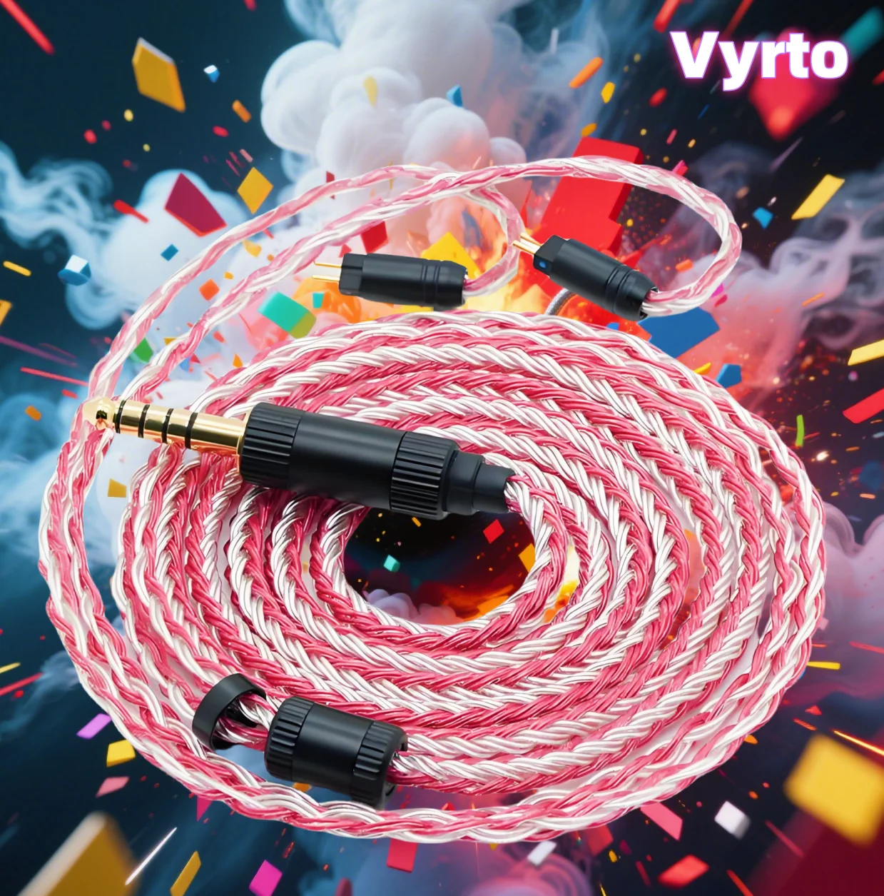

Vyrto-12 Iem Cable 16 Strand Red Silver Single Crystal Copper Silver Plated HIFI Cable,suitable For A2dc/mmcx/2pin 0.78/imseries