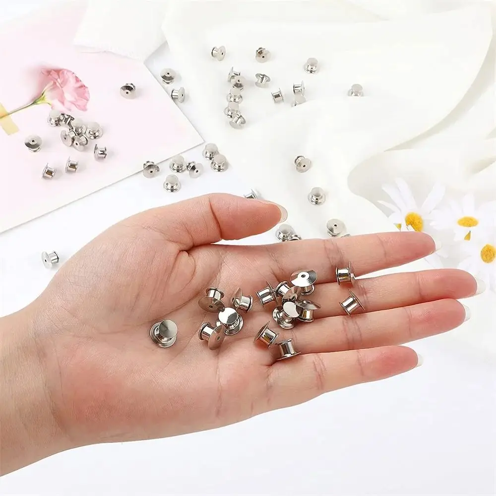 80Pcs Wear Resistant Locking Pin Backs Sturdy Fashion Pin Locks Keeper Clasp Jewelry Decoration DIY Pin Accessories