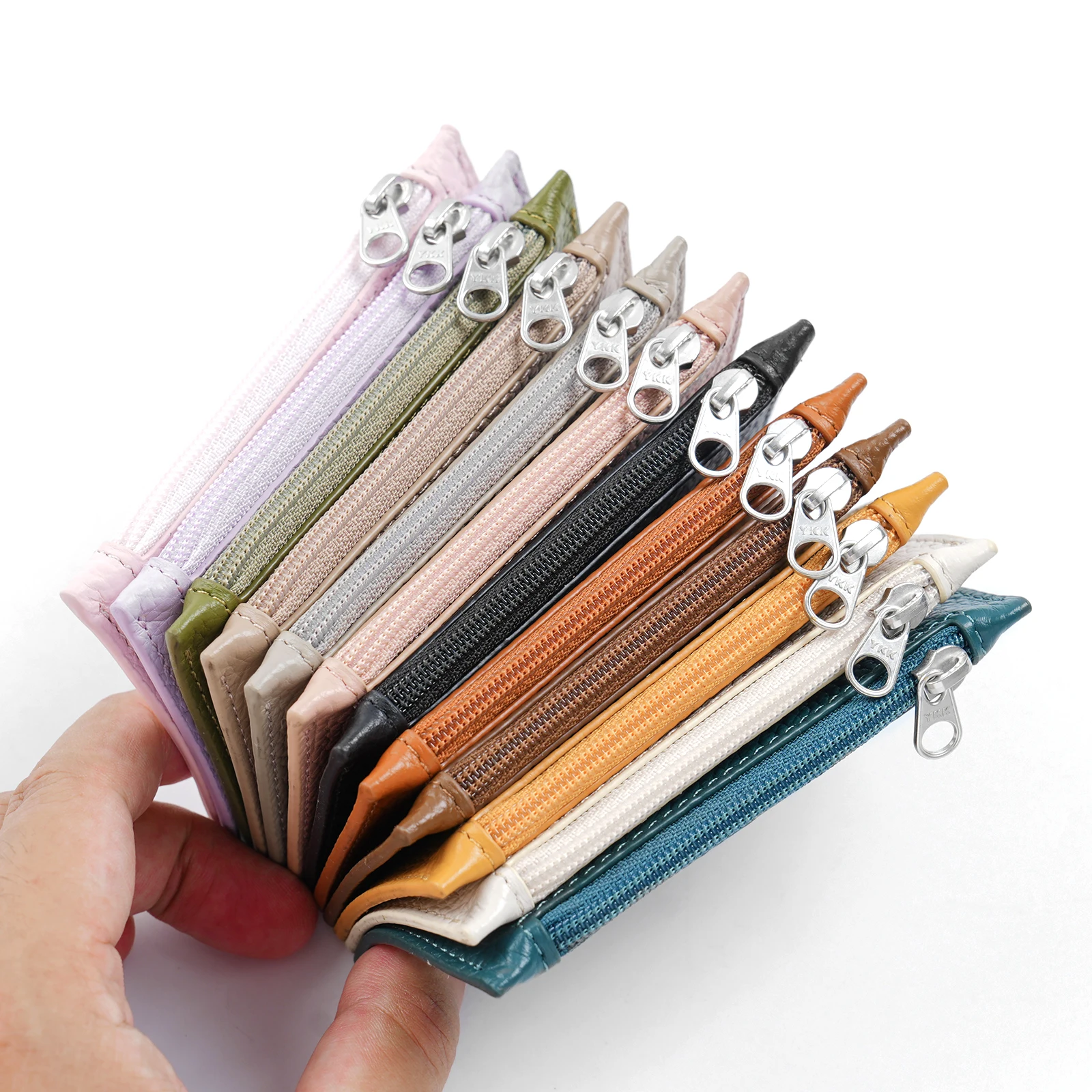 Moterm Zipper Flyleaf for A8 Size Ring Planner Genuine Pebbled Grain Leather Divider Coin Storage Bag Notebook Accessory