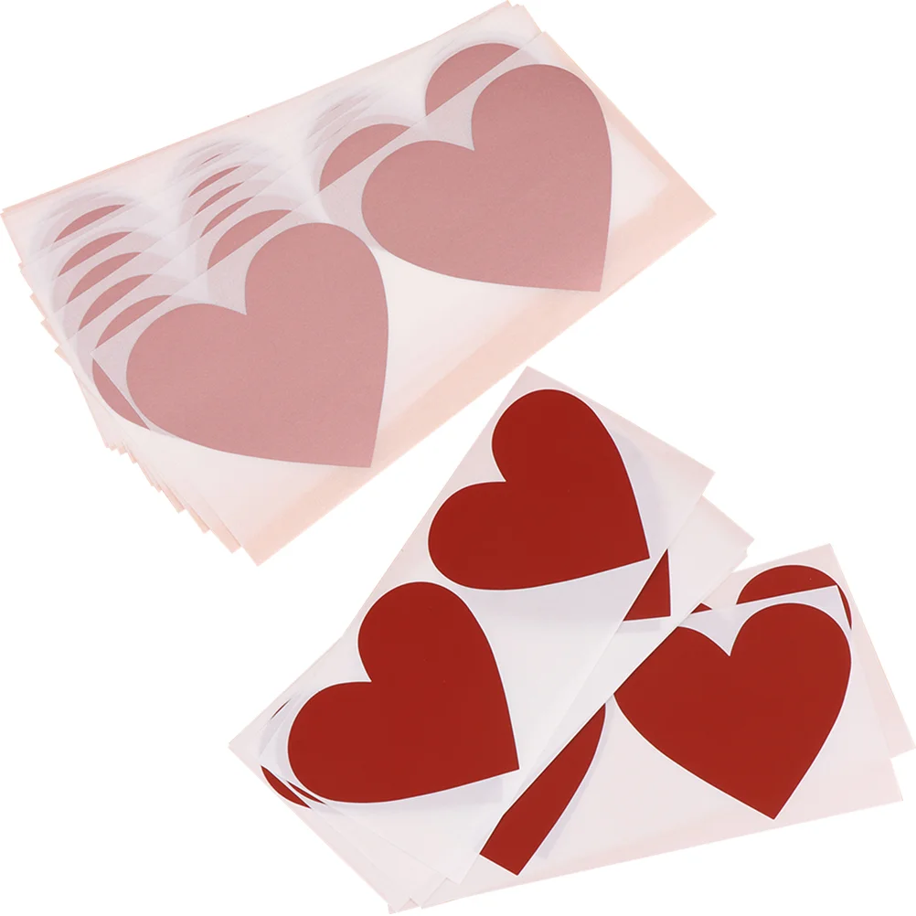 40 Pcs Scratch Card Stickers Gifts DIY for Valentine Birthday off Decorations Game Props Heart Paper Labels Child