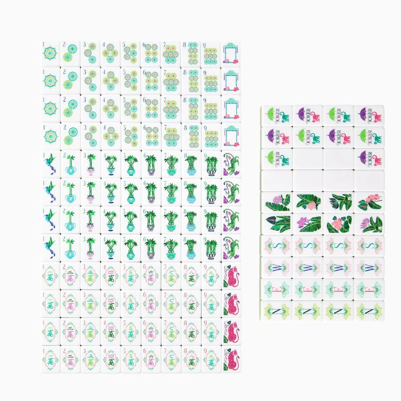 2026 Custom Edition 4-Layer Modern American Mahjong Set Bamboo-Patterned Acrylic Tiles 160 Pieces Adults Gifting
