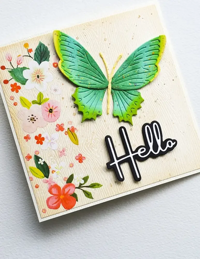 New June 2024 Happy Birthday Hello Thank You Breezy Script Metal Cutting Dies for Scrapbooking Frame Card Craft Supplies