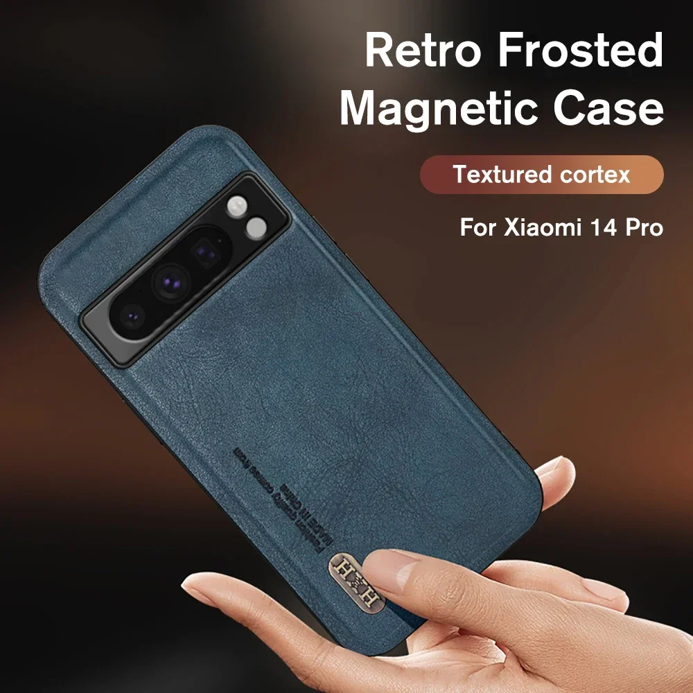 

For Google Pixel 8 Pro Case Retro Frosted Leather Car Magnetic Cover Googe Pixel8 8Pro 8A 7A 7 7Pro 5G Camera Protect Back Funda