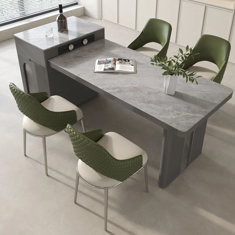 

Marble Extendable Dining Table 8 People Folding Portable Rectangle Dining Table Luxury Nordic Table A Manger Kitchen Furniture