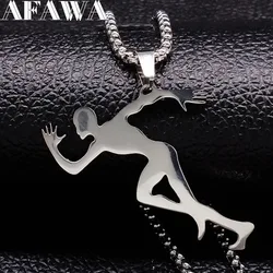 2026 Runner Stainless Steel Necklaces & Pendants for Women Big Long Silver Color Necklaces Pendants Jewelry colgante N1362S01