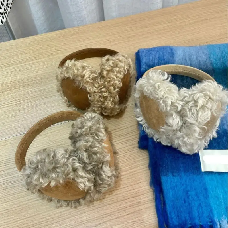 Autumn And Winter Warm Earmuffs For Women Outdoor Cycling Thickened Cold-proof Earmuffs Suede Curled Plush Earmuffs Winter