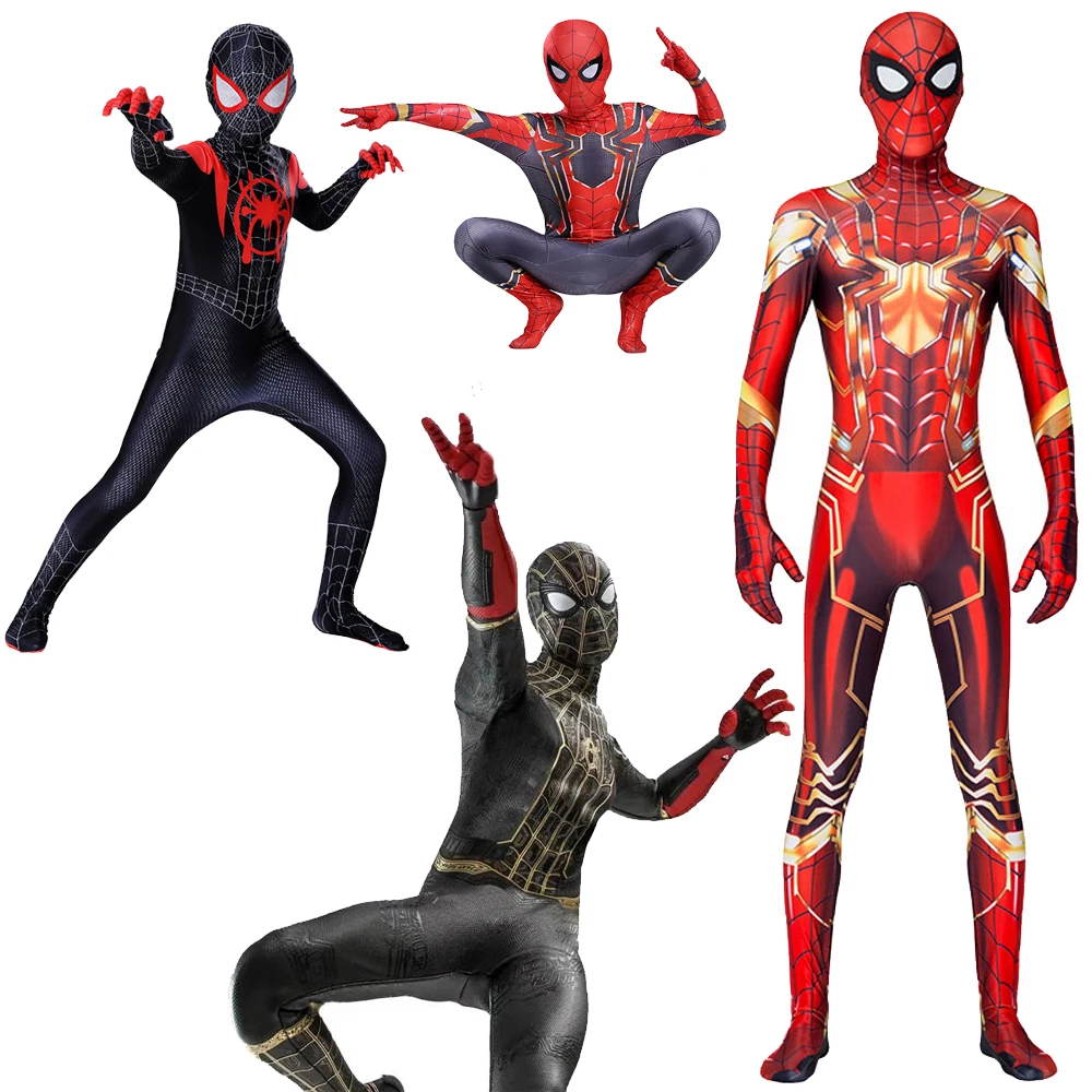 Spiderman Far From Home Costume Red Raimi Cosplay Superhero Jumpsuit Halloween Costume Carnival Party Spandex for Adult/Kids