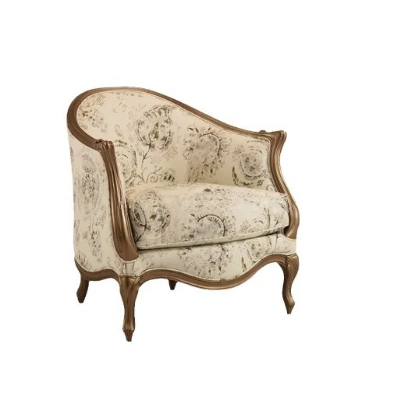 

American American European Classical Solid Wood Carving Flower Sofa Chair