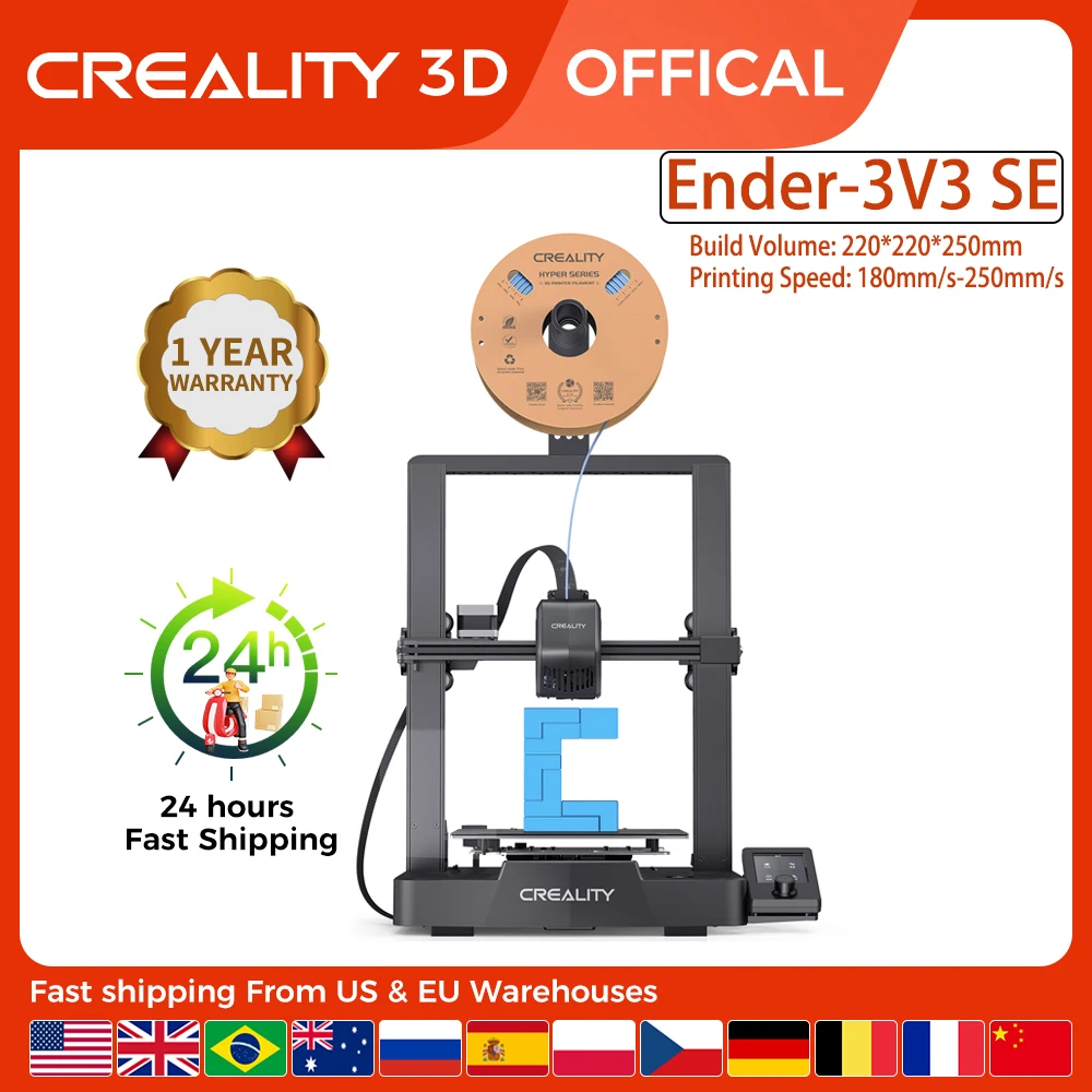 

CREALITY Official Ender-3V3 SE Printer 250mm/s CR Touch Auto Leveling FDM 3D Printer Direct Extruder Auto-Load Filament