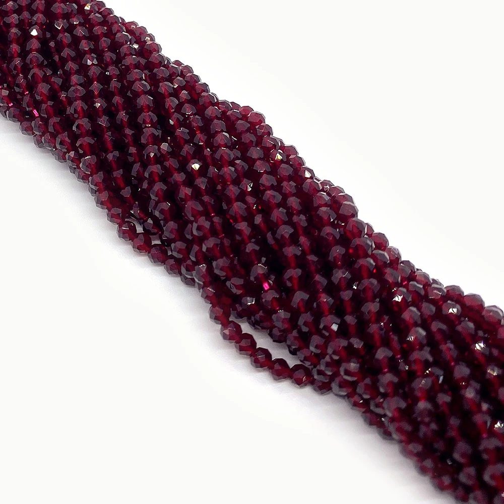Glass Spinel Necklace Seed Bead 2mm 3mm Faceted Round Small Charms Loose Beads Jewelry Making Earrings Bracelet DIY Accessories