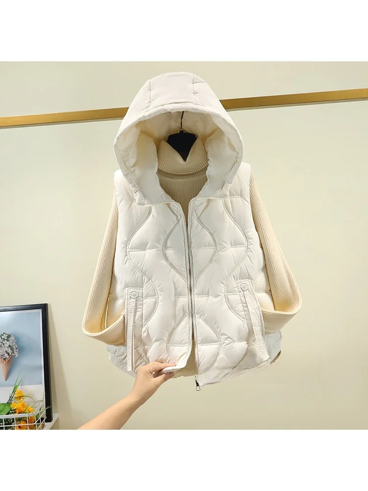 Winter warm katoenen vest dames of casual losse plus size schouderpad jas top gevoerd polyester woon-werkverkeer