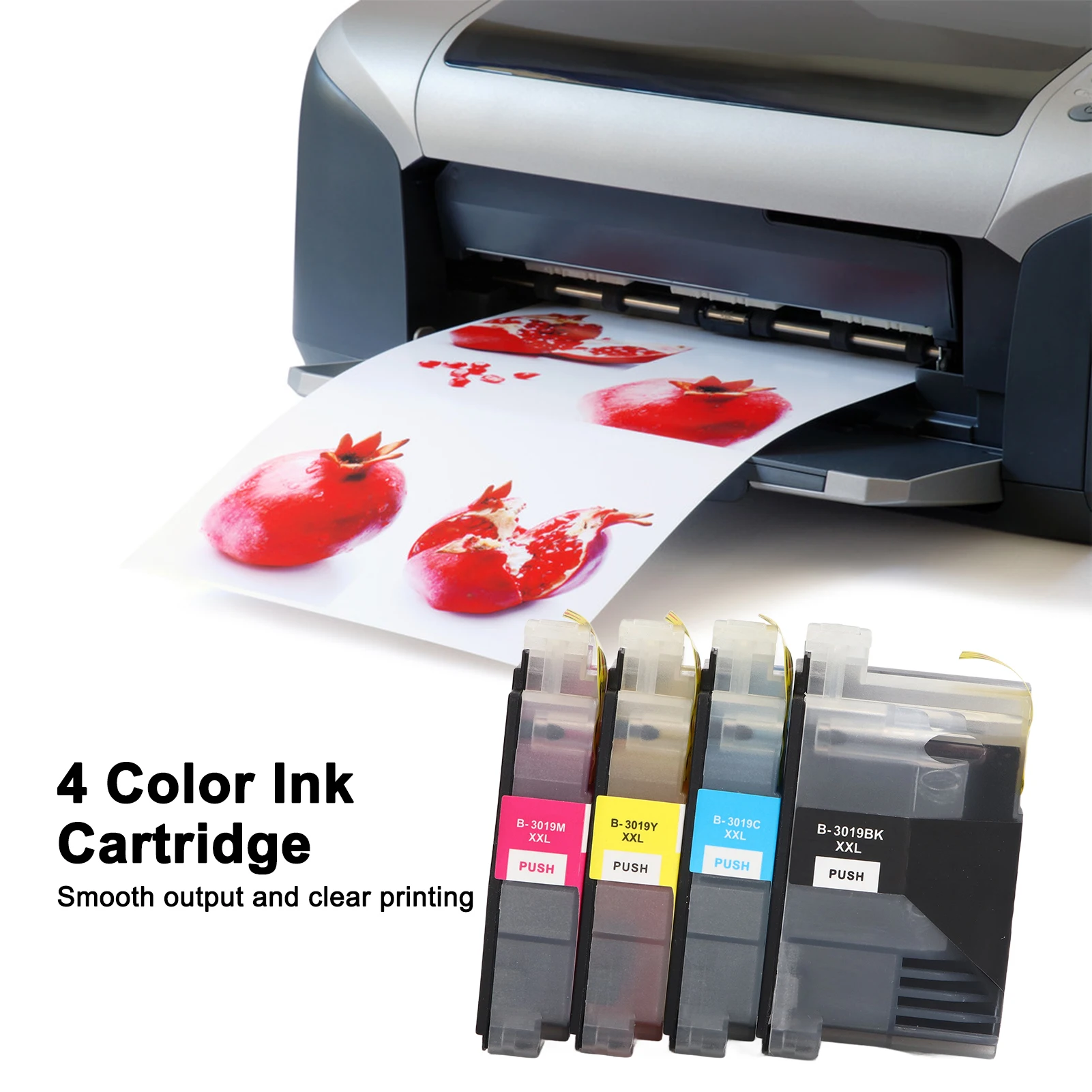 4 Color Ink Cartridge Replacement Inkjet Printer Cartridge with Ink Black Cyan Magenta Yellow Ink Cartridge Printer Accessories