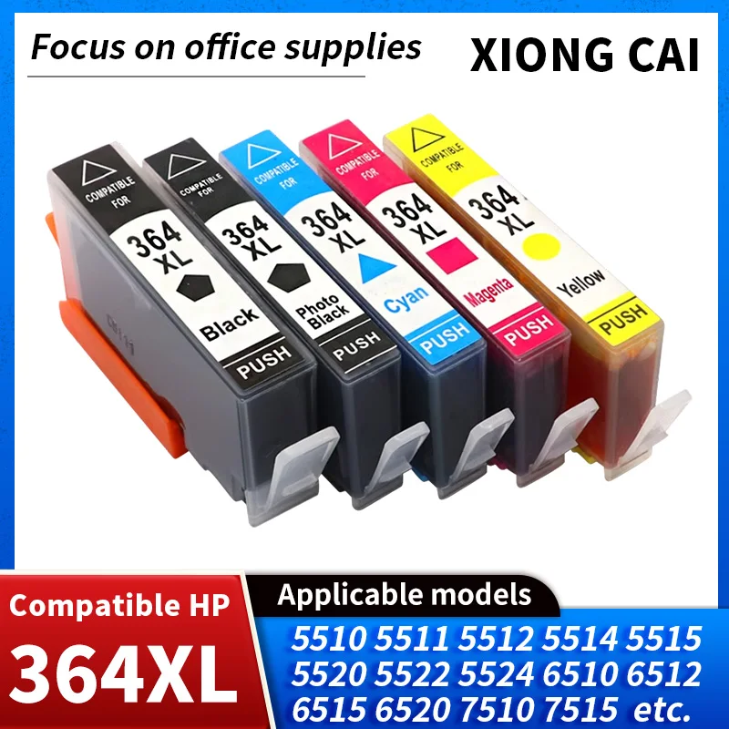 364XL 364 XL Ink Cartridge Compatible for HP364 For HP Photosmart 6520 7510 7515 7520 B010a B110a B110c B110e B111a Printer