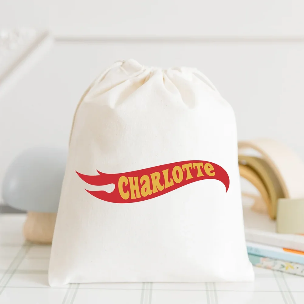 

Custom Name 5 Pcs Hot Wheels Gift Bags Children's Birthday Party Favors Boys' Party Race Car Style Accessories Toy Car Storage