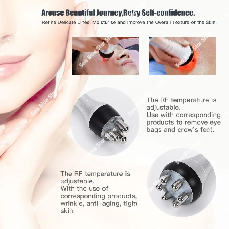 Cross-border radio wave skin lift facial rejuvenation three-pole six-pole beauty instrument massager Face lifting machine