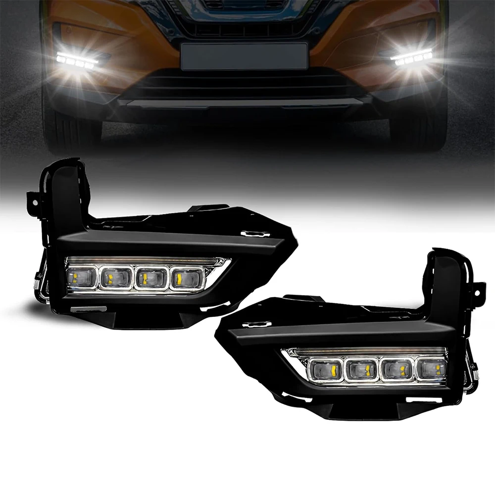 

Светодиодные противотуманные фары для Nissan Rogue / X-Trail 2017-2020 (не подходят для спортивных моделей), комплект противотуманных фар с ДХО и указателями поворота