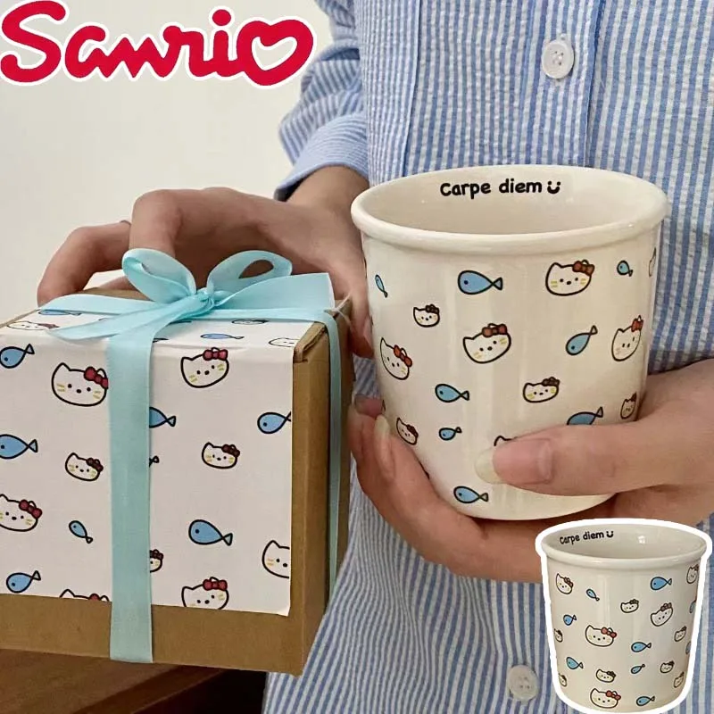 

350ml Sanrio Hello Kitty Ceramic Mousse Mug Cartoon Coffee Cup for Office Home Baking Dessert Breakfast Milk Mug Kids Xmas Gifts