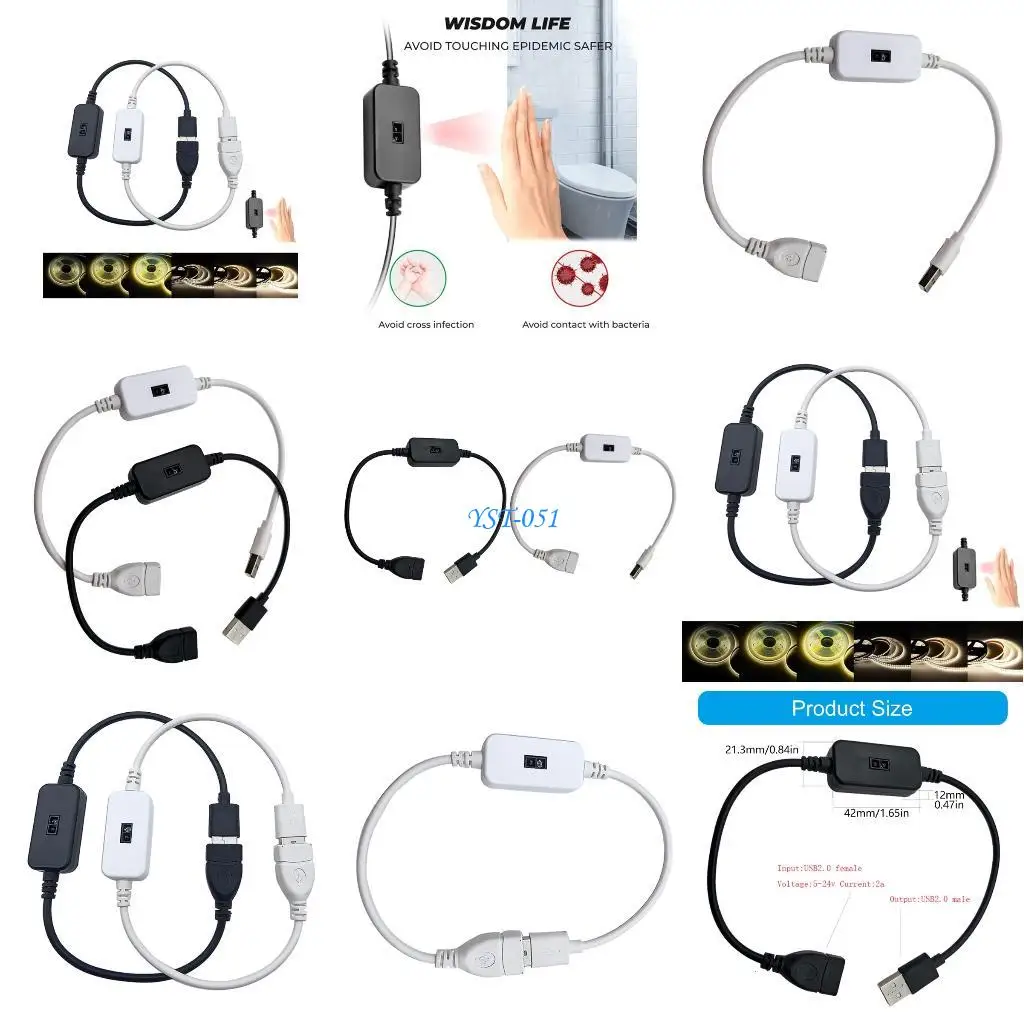 

E15A Hand Sweeps Motion Sensors Switches Replacement Detector Switches for Closet Bedroom Home Decoration Night Light Strips