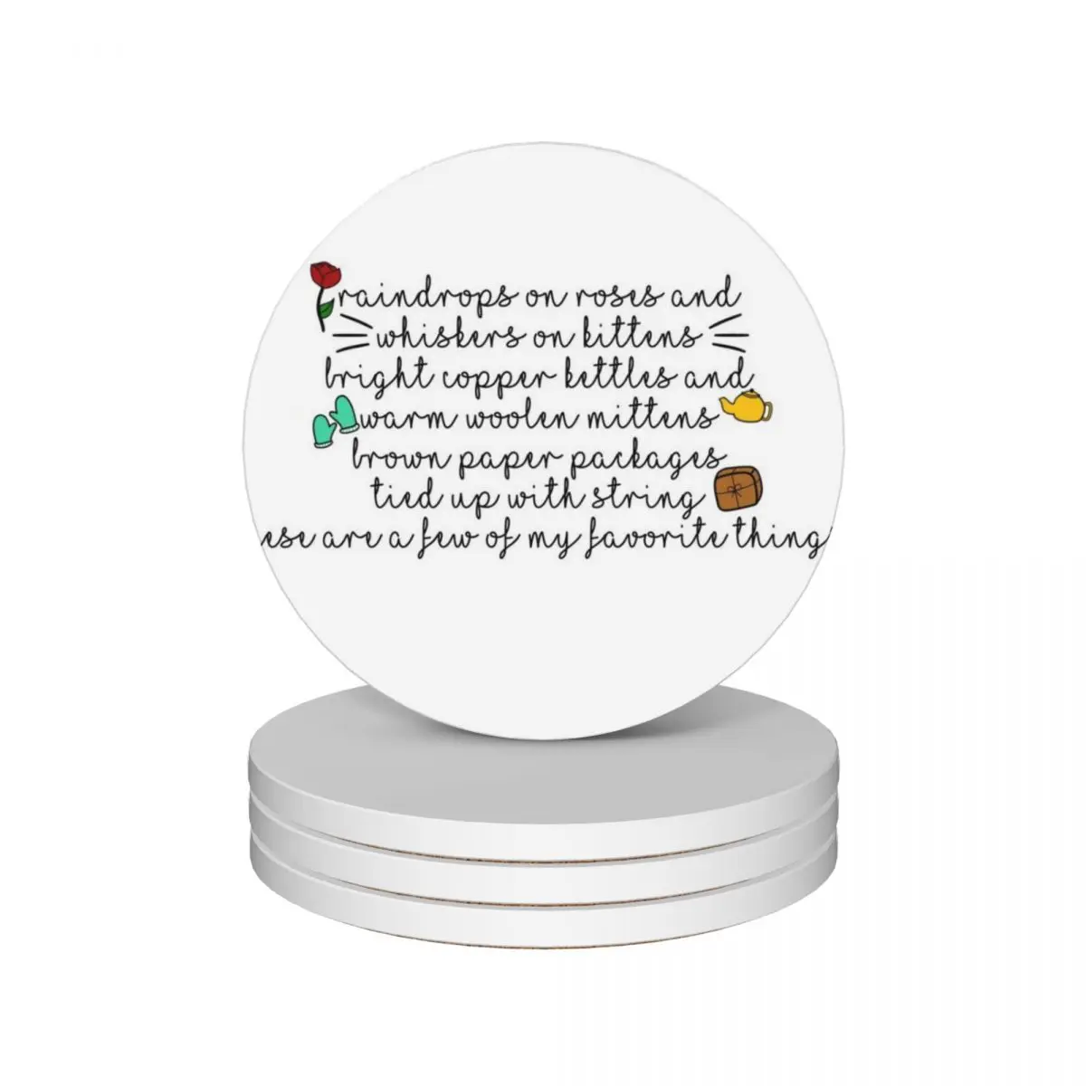 

The Sound of Music~ my favorite things Ceramic Coasters (Set of 4) pot mug mat Coasters