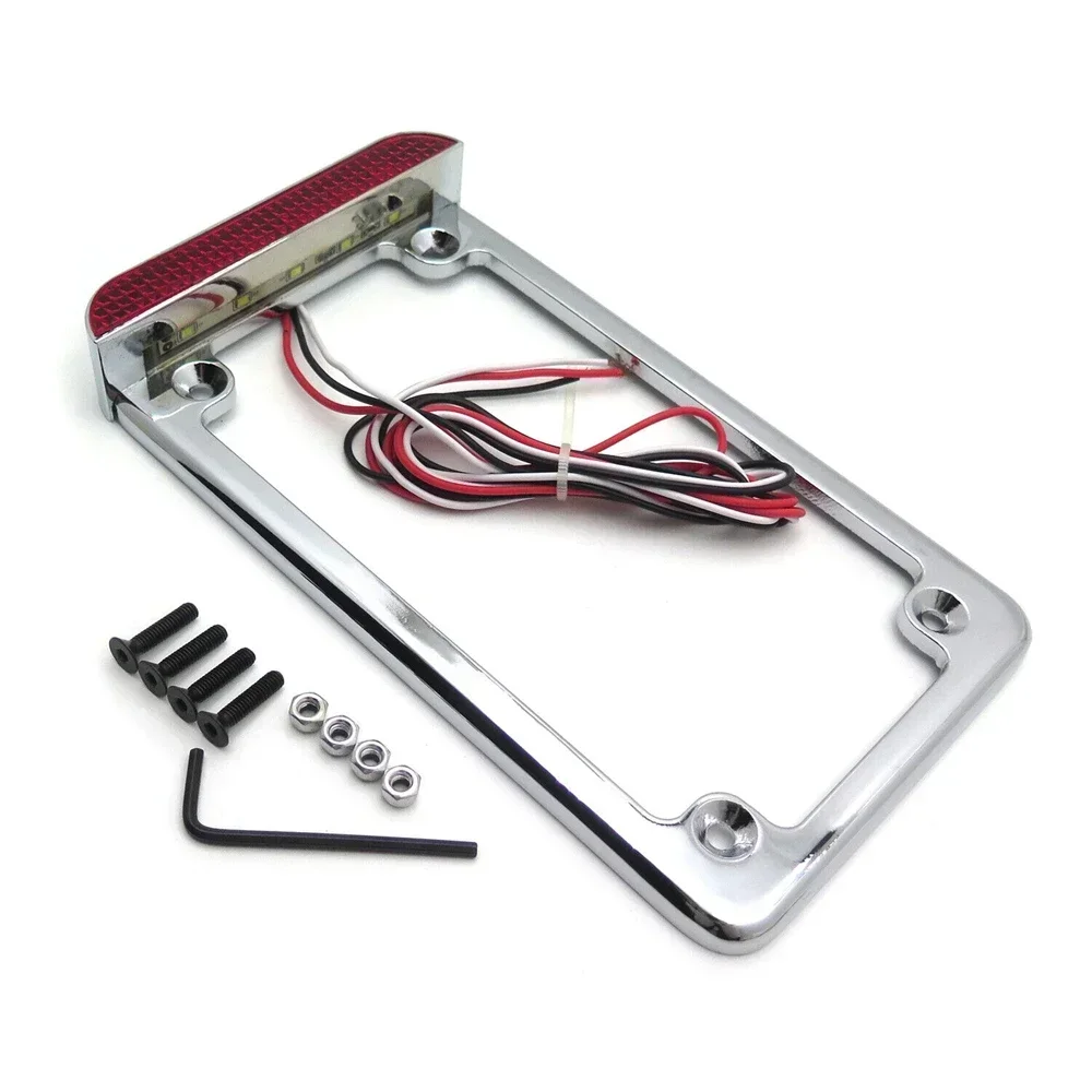 

Motorcycle Part Universal 7"x4" License Plate Frame 3" LED for Honda/Suzuki/Yamaha/Kawasaki/Harley Davidson