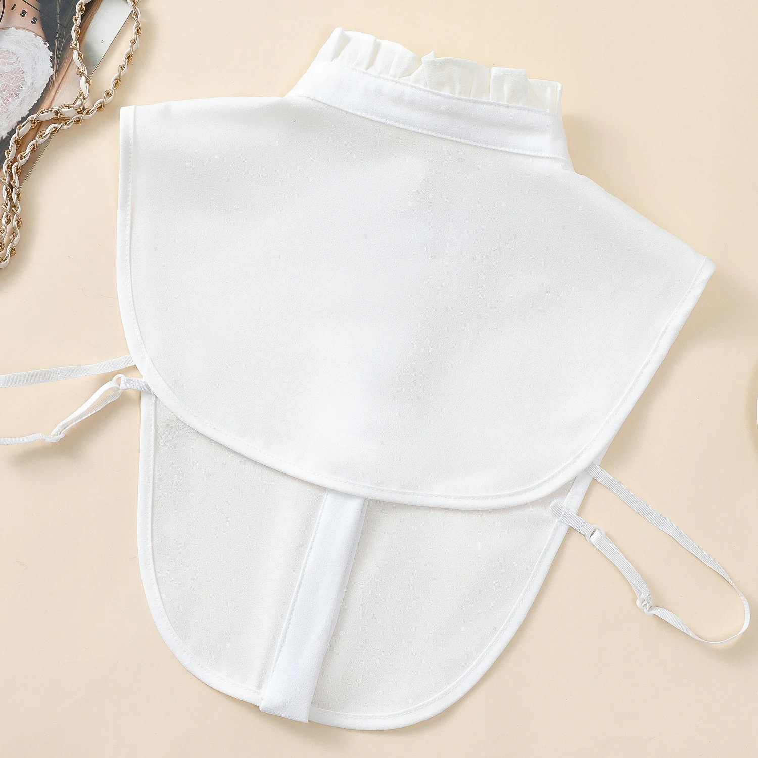 1 peça gola alta com babados e destacável – elegante, versátil e ajustável, com estilo retrô e elegante, suita