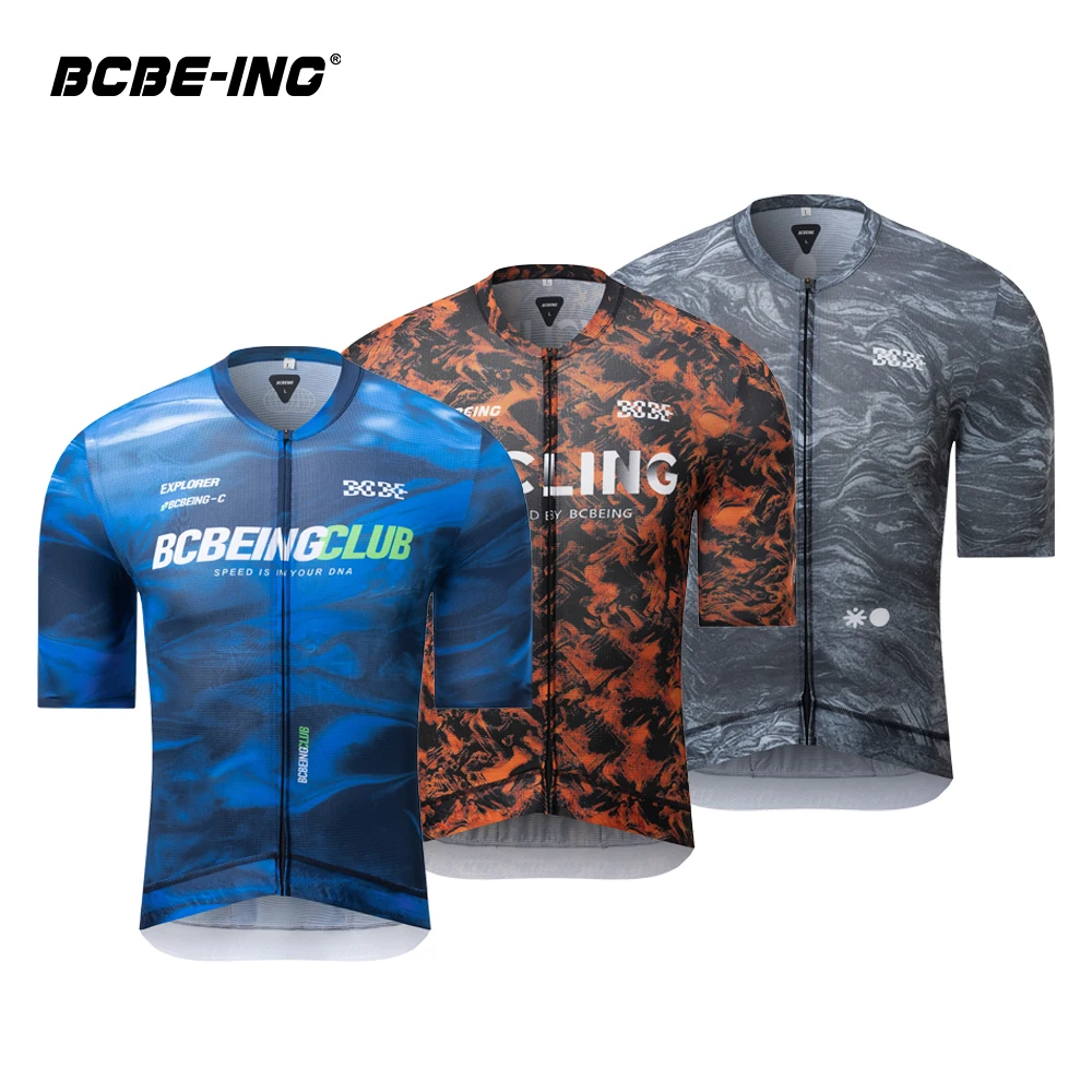 BCBE-ING Radtrikots für den Sommer, leicht, kurzärmelig, Rennschnitt, schnell trocknend, atmungsaktiv, UPF50+-Stoff, Maillot Ciclismo Hombre