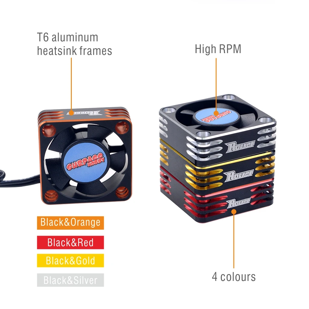 2 Stück SURPASS Rocket Kühlventilator 25mm 30mm 35mm 40mm 50mm Metall-Motorlüfter Wärmeableitungsventilatoren Abdeckung für 1/8 1/10 RC Auto Motor – Detail 19