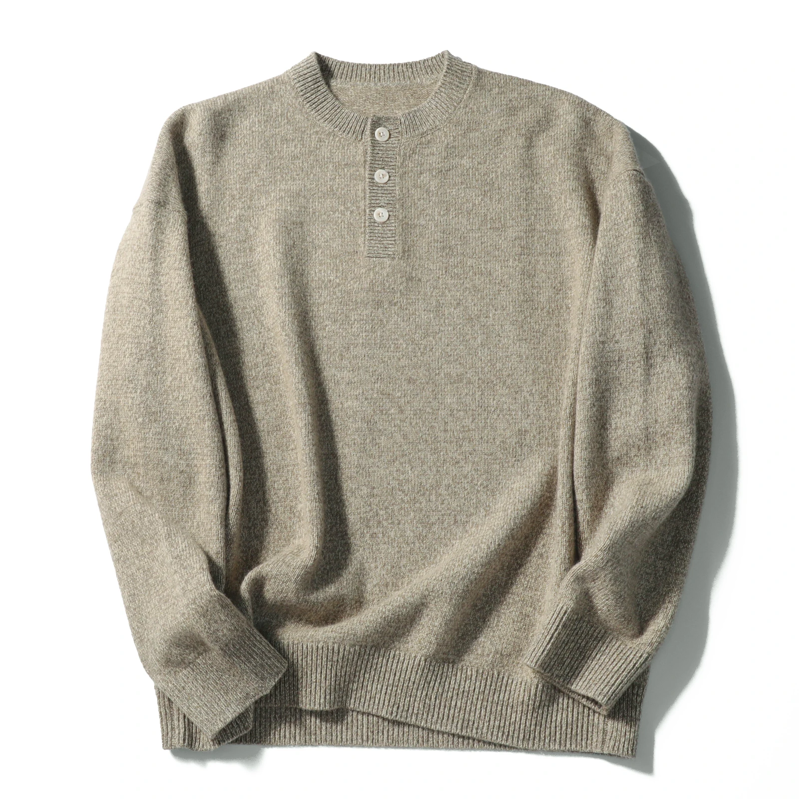 

Christmas color 2025 autumn and winter new 480g heavy all-wool stacked long-sleeved knitted sweater