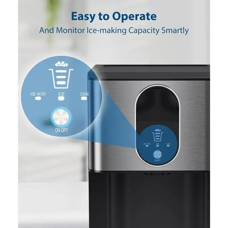 COWSAR Nugget Ice Maker Dispenser, Self Dispensing Pellet , 44lbs/24H,  3.3lbs Ice Storage, Ice Full Indicator, Self-Cleaning