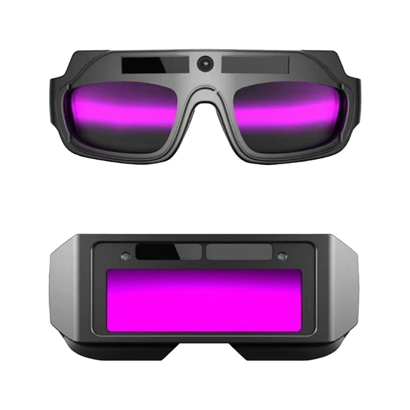 แว่นตานิรภัยสำหรับเชื่อม LCD พร้อมพลังงานแสงอาทิตย์และโป๊ะโคมแบบปรับได้สำหรับ TIG MIG