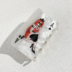 Personality Oversize Ponytail Acrylic Plastic Hair Claw Clip For Women New Design Female's Printed Party Hair Accessories Tool