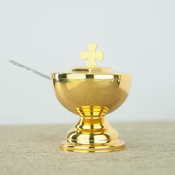 HTISOK Gold Altar Chalice Cup Gold Plated Communion Decoration for Church Cup Ritual Chalice Church Ceremonial Supplies
