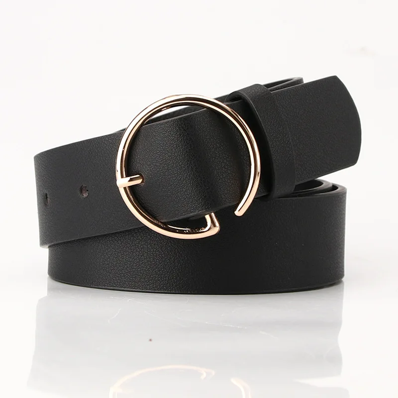 Fashion Newest Round Metal Buckle Green Wide Female Belt Black Ladies PU Waistband Women Wild Belts Wholesale Drop Shipping