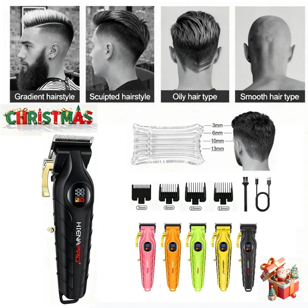 

Профессиональная электрическая машинка для стрижки волос с постепенным изменением цвета, металлический триммер для волос, бытовая машинка для стрижки волос в ПОДАРОК