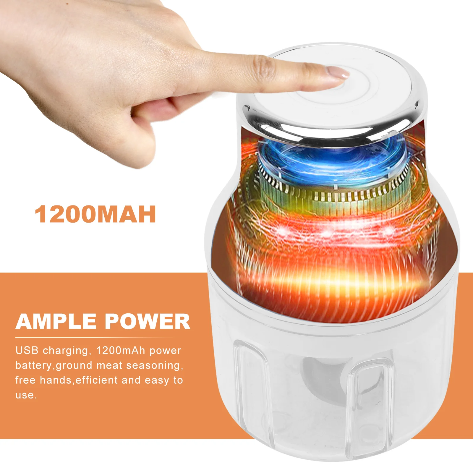 

1pc 250Ml Electric Garlic Press Mini Multifunctional Food Chopper Usb Rechargeable Kitchen Crusher For Baby Food Meat