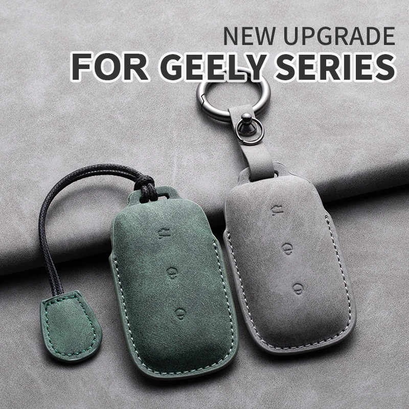 

Car Remote Key Case Cover For Geely Galaxy L6 L7 E8 E5 Xingyao 8 Keychain 3 Buttons Leather Protector Shell Holder Accessories