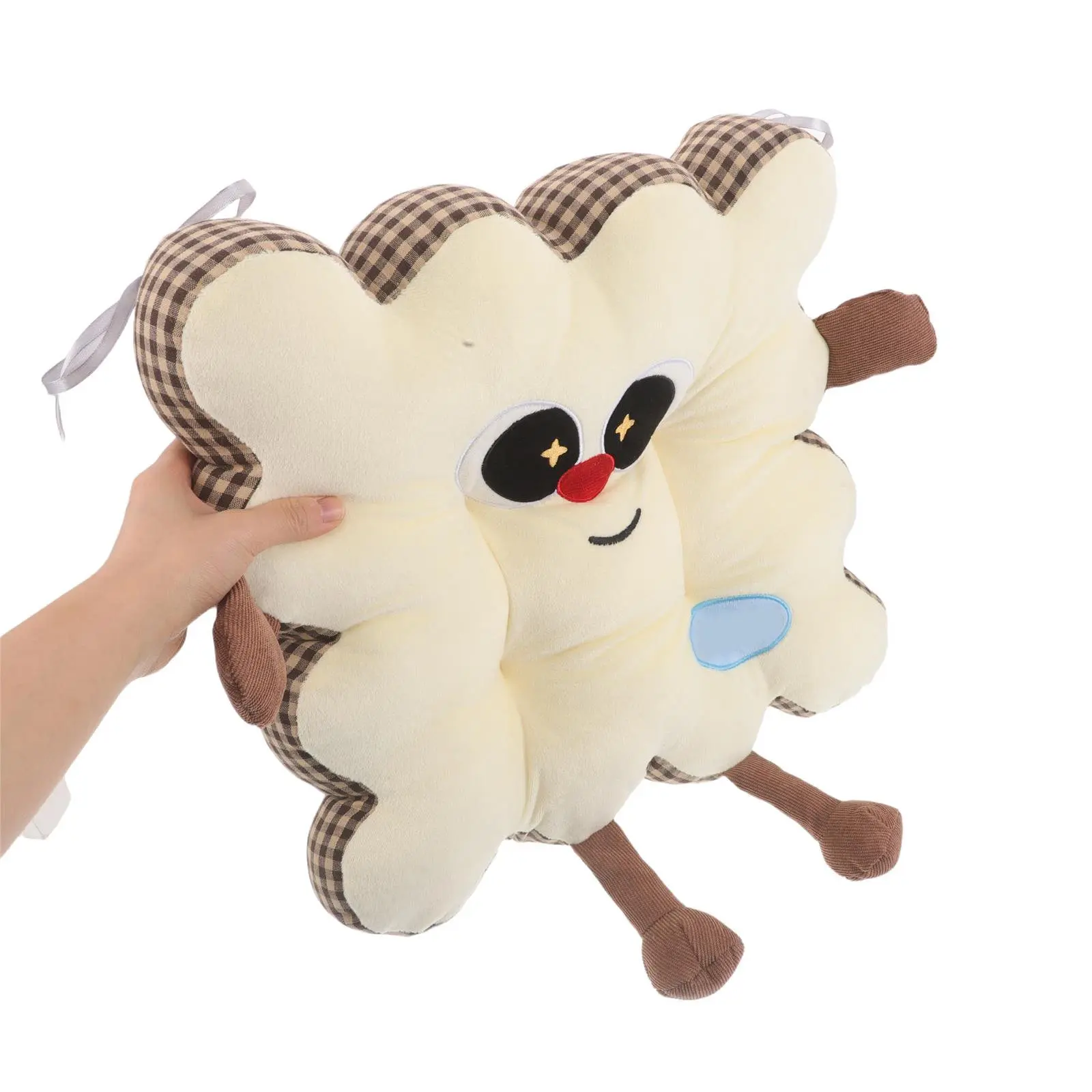 Biscuit Shape Cushion Cartoon Seat Cushion Soft Elastic Core Non-Slip Base Cookie Chair Pad Floor Pillow for Sofa Living Room