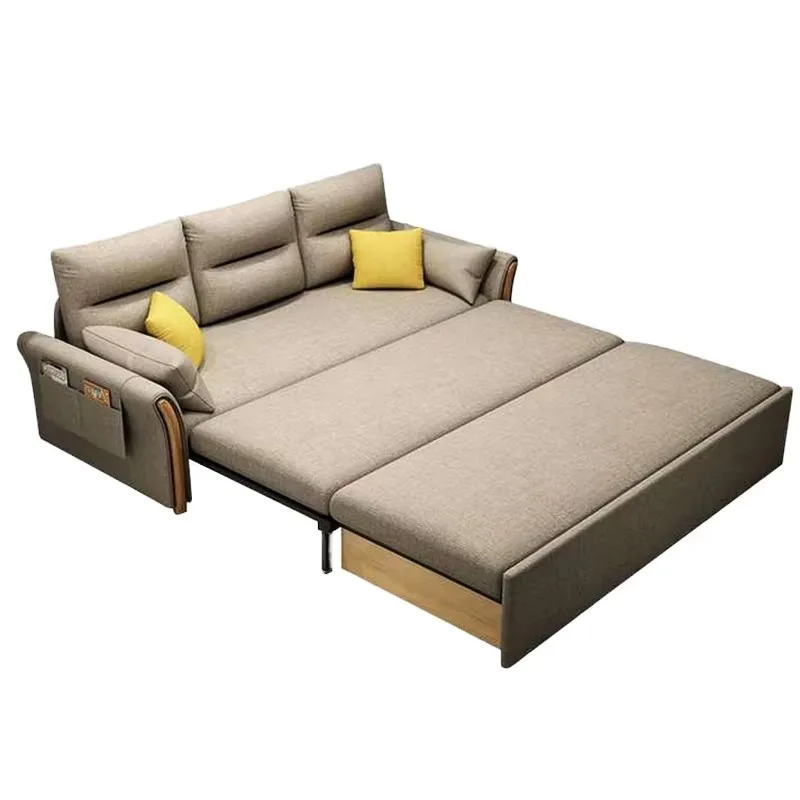 Purple Foldable Futon Sofa Bed 3 with fabric upholstered metal frame