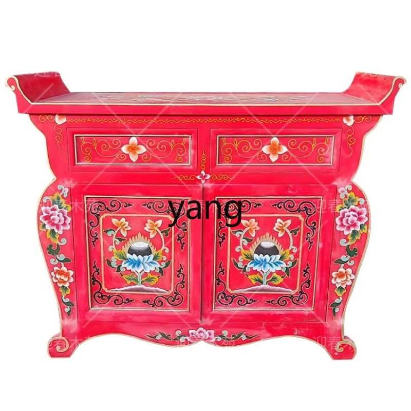 

Yjq Solid Wood Altar Buddha Shrine Household Modern Minimalist Shrine Buddha Cabinet Altar God of Wealth Worship Table