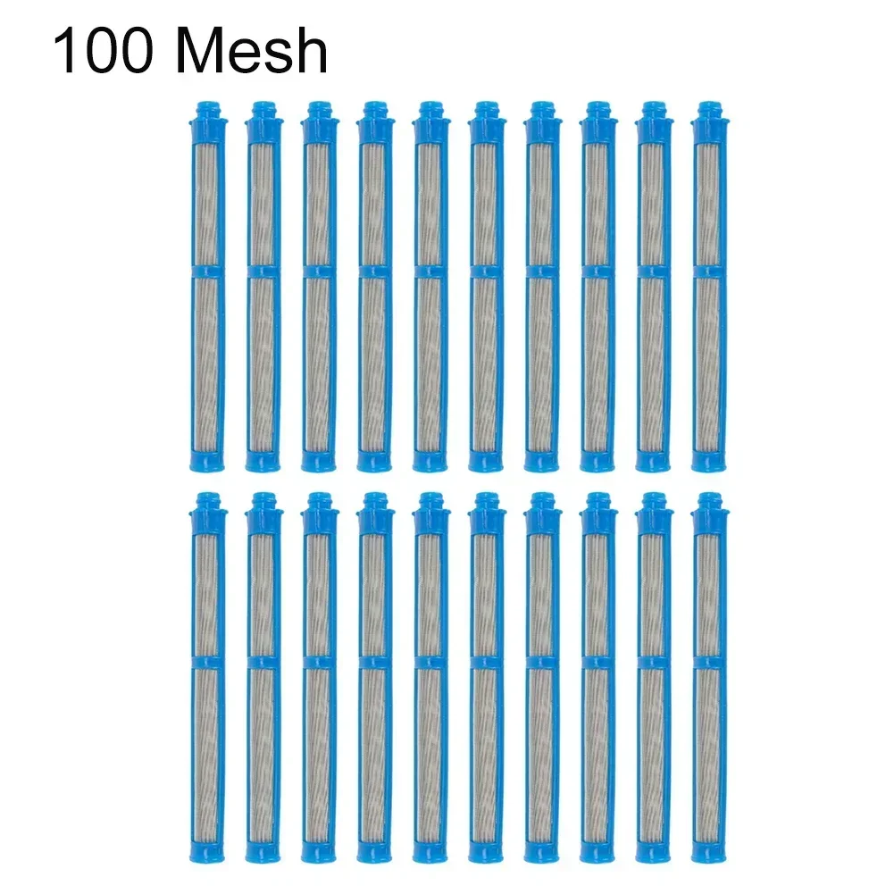 스테인레스 스틸 메쉬 에어리스 페인트 분무기 필터, 스프레이건 필터 전동 공구, 60/100/150 메쉬, 11x110mm, 20 개
