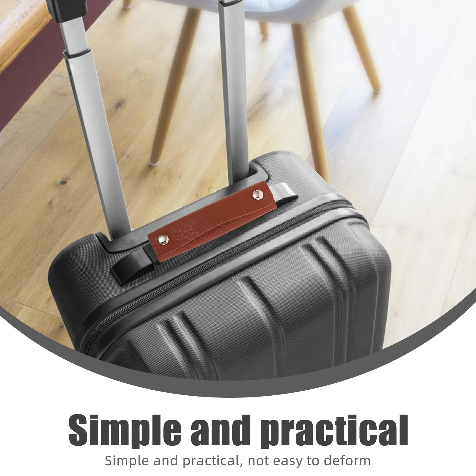 

PU Luggage Handle Wrap Comfortable Anti-Strain Protective Cover Soft Grip Compatible with Suitcase Trolley Travel Handle