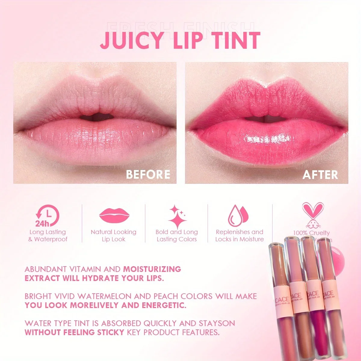 保湿防水ミラーゼリーリップ釉薬水光リップグロス長期的な光沢のある赤い色合いの唇メイクアップ化粧品