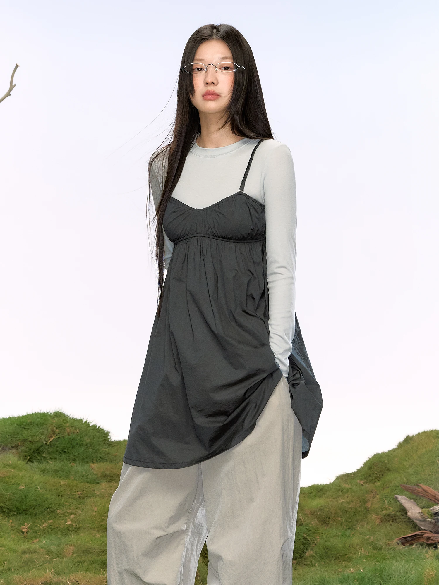 

La Lune Du Ciel Slim Fit круглый Ne Base irt женский летний утягивающий универсальный топ Ele Pure Color повседневная одежда