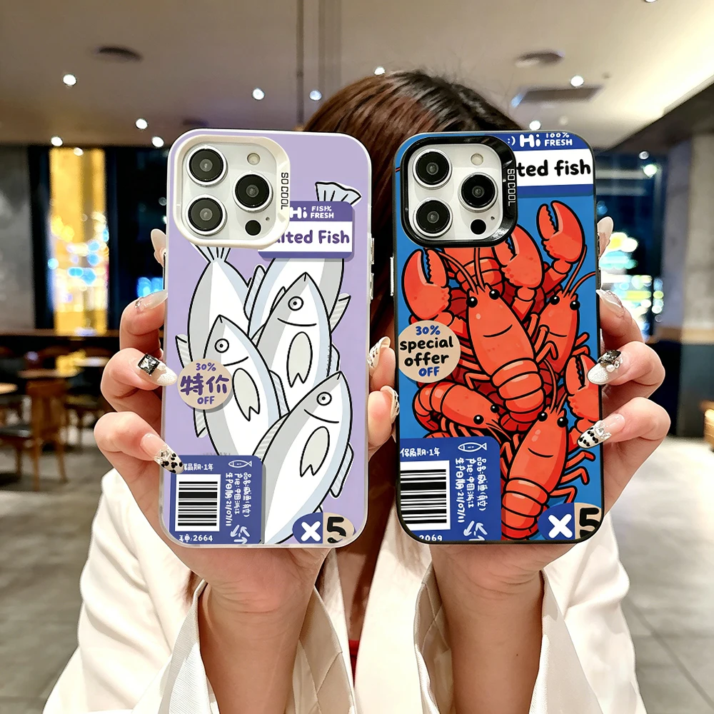 Discounted Salted Fish Color Silver IMD Phone Case For iPhone 17 Air 16 Plus 16E 13 MINI 15 14 12 11 Pro MAX 7 8 SE Cover