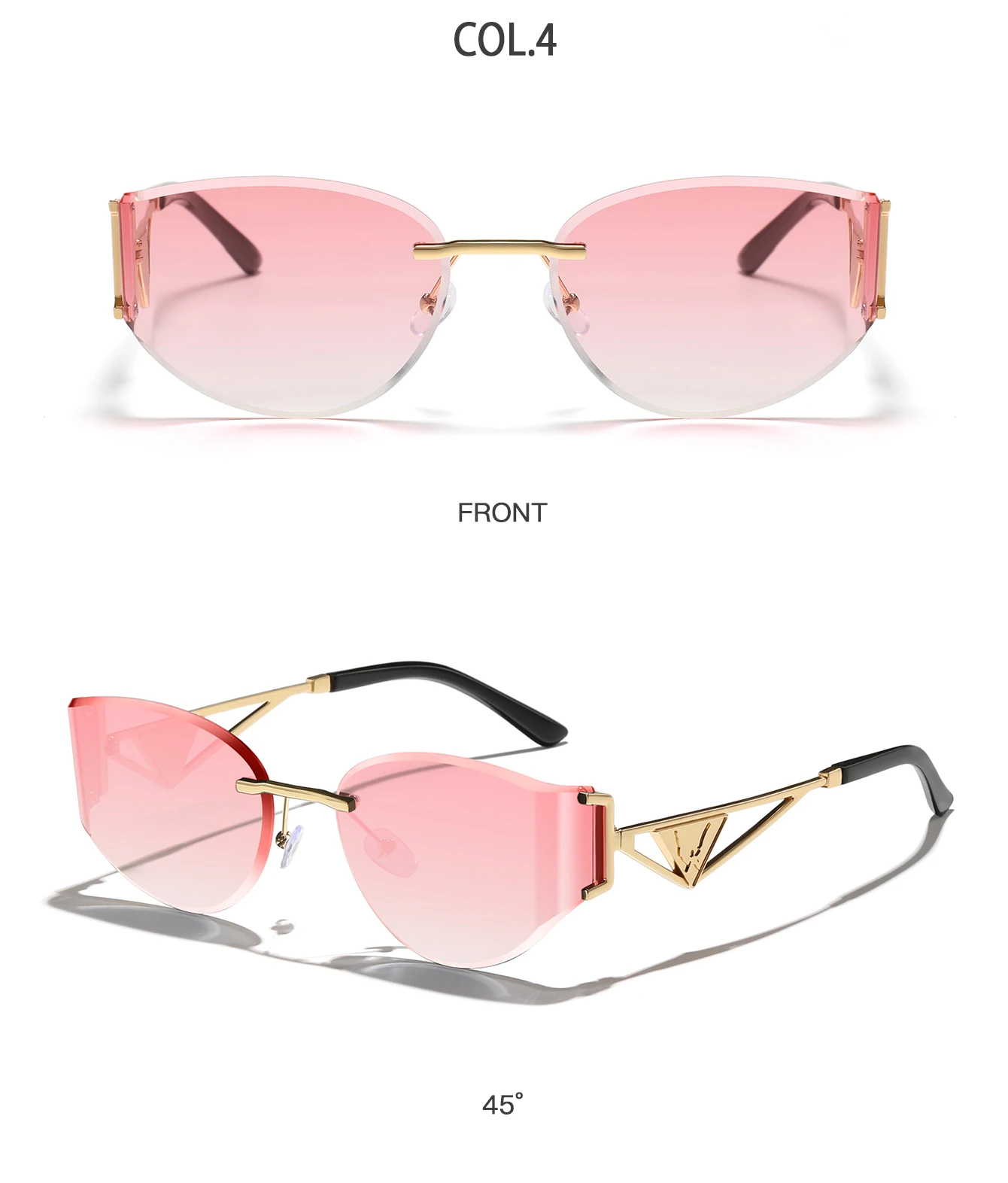 Modische randlose Fahrrad-Sonnenbrille, trendige Metallrahmen-Brille mit UV-Schutz für Männer und Frauen, Outdoor-Radfahren, Wandern, Brillen – Detail 6