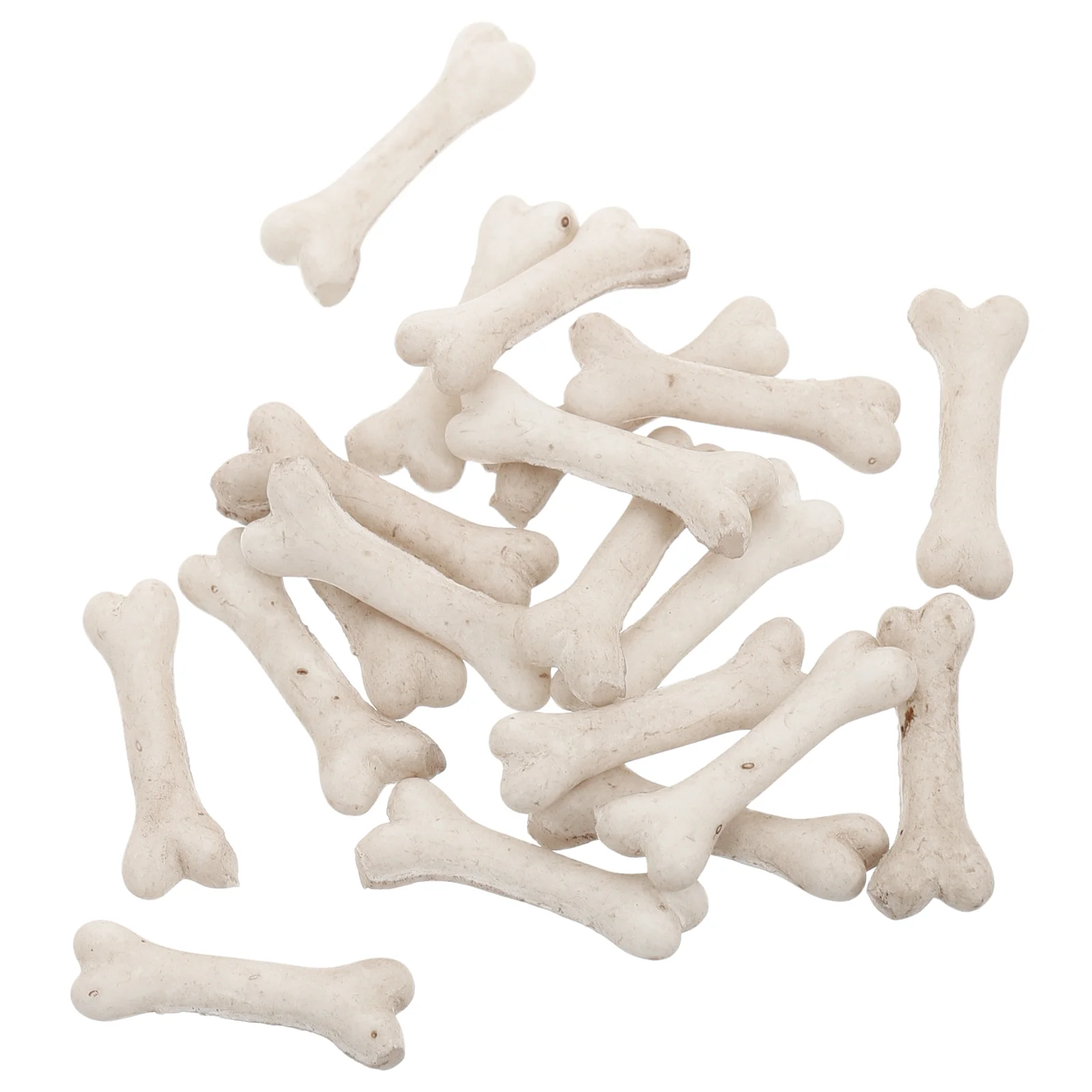 

20 Pcs Puppy Toys Mini Bone Model Fake Bones Miniature Beige Tiny Skeletons